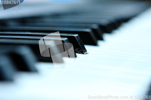 Image of Close-up of a electronic piano keyboard