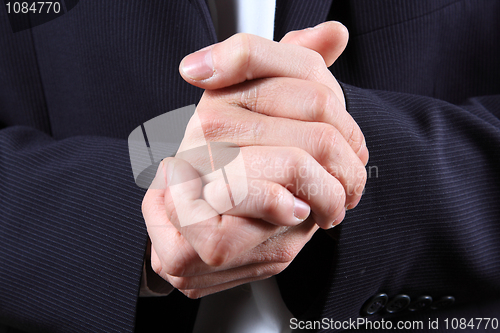 Image of businessman hand close