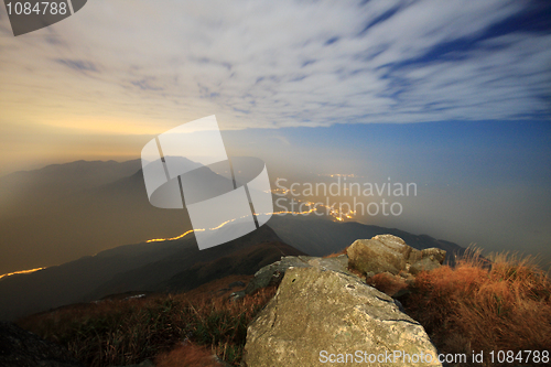 Image of sunset over mountains