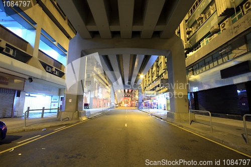 Image of traffic in downtown at night
