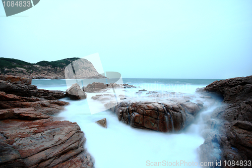 Image of Sea stones at sunset