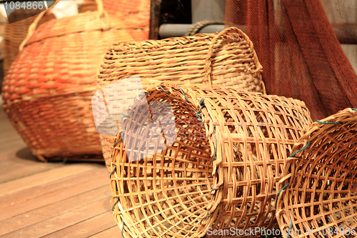 Image of many yellow Wicker Basket 