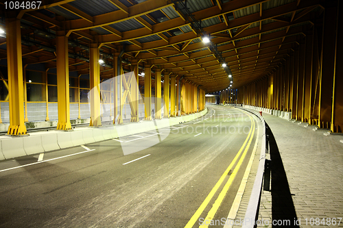 Image of highway tunnel at night