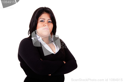 Image of large  latin woman angry