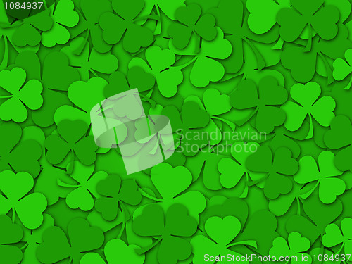 Image of Happy St Patrick's Day Shamrock Leaves Background