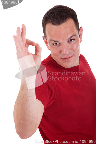 Image of handsome man with thumb raised as a sign of ok