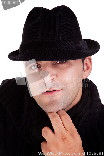 Image of Portrait of a man with his black hat