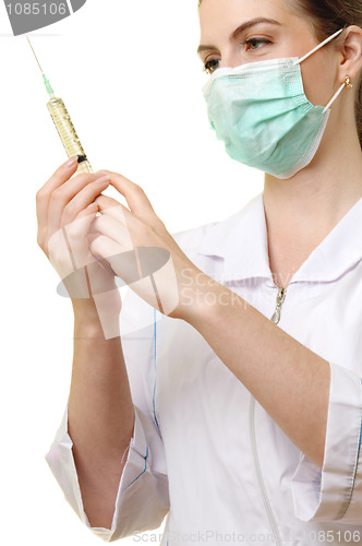 Image of woman paramedic with syringe