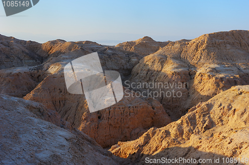 Image of Arava desert in the first rays of the sun