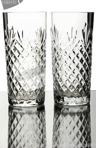 Image of Two crystal glasses, isolated.