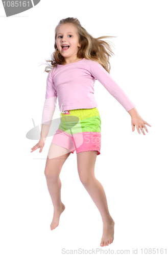 Image of Jumping girl, isolated.