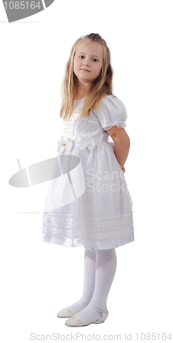 Image of Girl in white dress, isolated