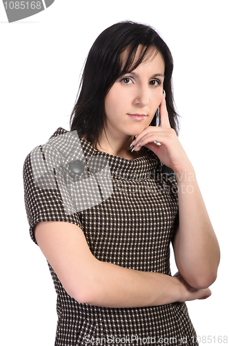 Image of Girl in black dress, isolated