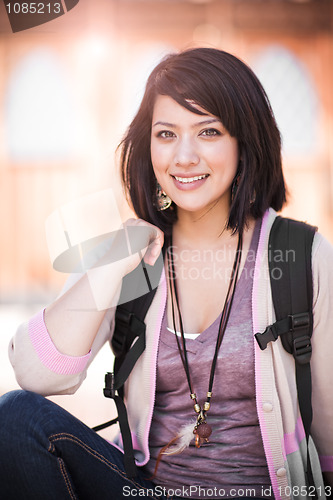 Image of Mixed race college student