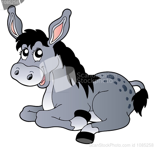 Image of Cartoon lying donkey