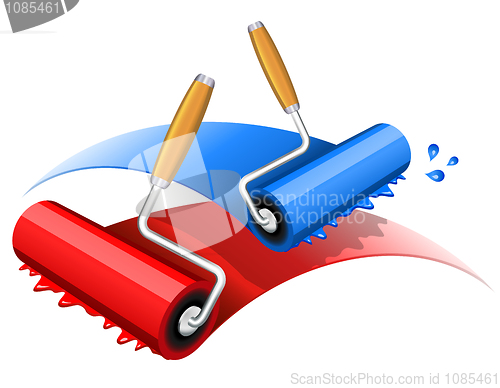 Image of Painting red and blue