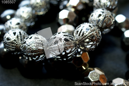 Image of Dark Silver Bead Bracelet on Black