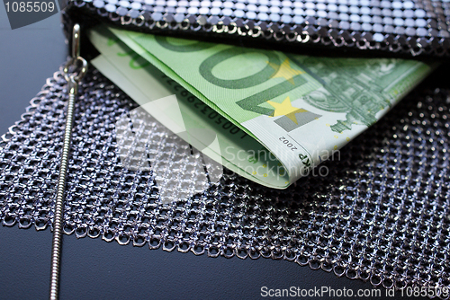 Image of Euro Cash in Fancy Evening Bag