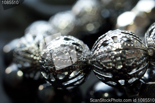 Image of Dark Silver Beads on Black