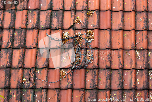 Image of Old red roof tiles 