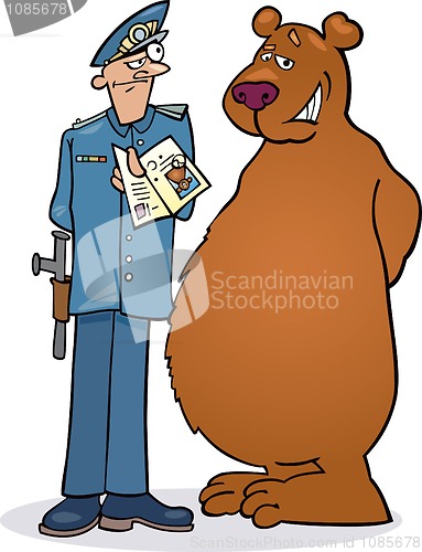 Image of Bear and policeman