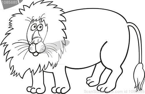 Image of African lion for coloring book