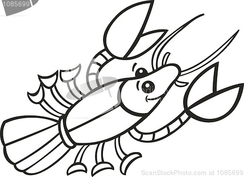 Image of Crayfish for coloring book