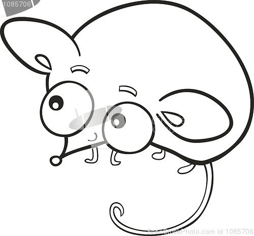 Image of cute mouse for coloring book