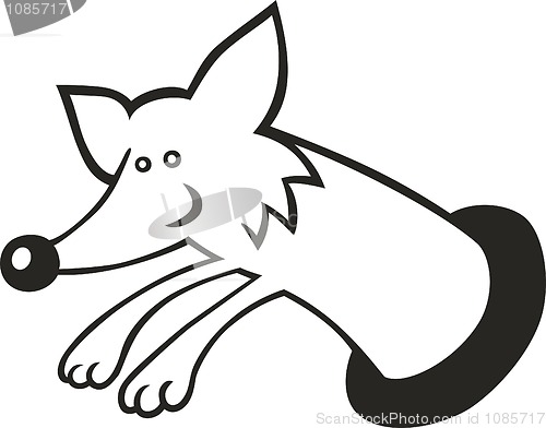 Image of Fox in burrow for coloring book