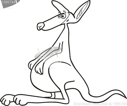 Image of Funny Kangaroo for coloring book