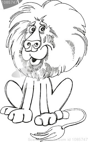Image of Lion for coloring book