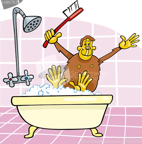 Image of Monkey in bath