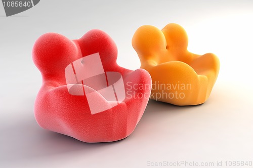 Image of modern armchair 3D rendering