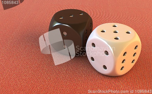 Image of dice 3d rendering