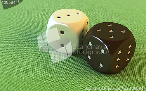 Image of dice 3d rendering