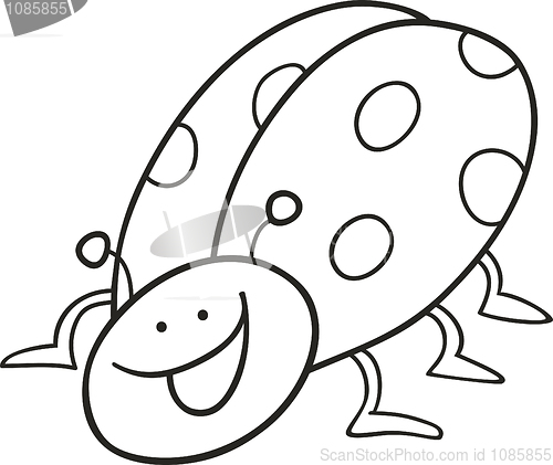Image of funny ladybug for coloring book