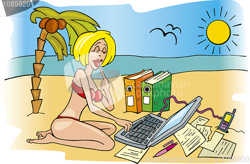 Image of Businesswoman on vacation