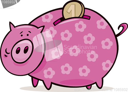 Image of Piggy bank with coin