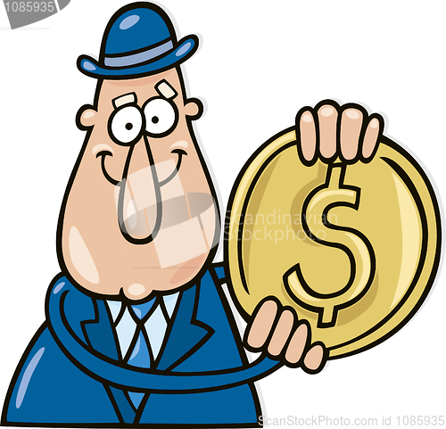 Image of Man with dollar coin