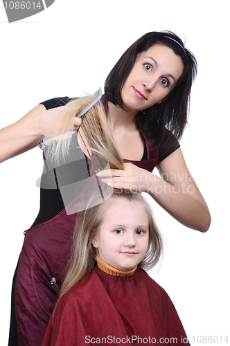 Image of Barber at work, isolated