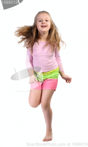 Image of Jumping girl, isolated.