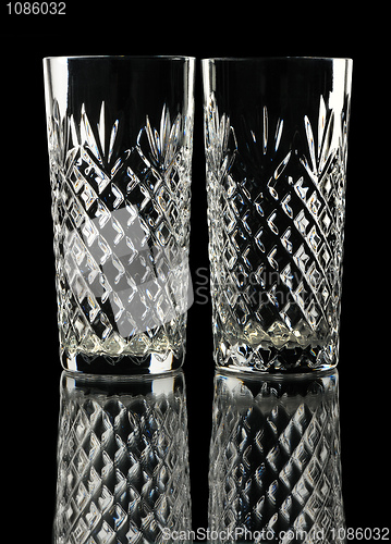 Image of Two crystal glasses, isolated.