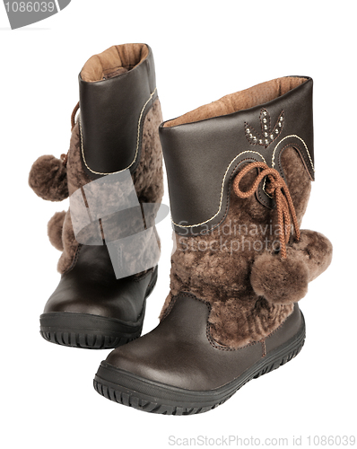 Image of Children's winter boots, isolated