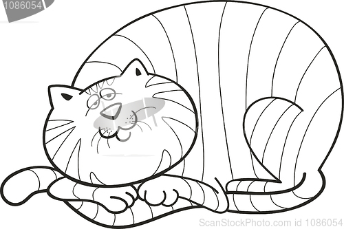 Image of Fat cat for coloring book