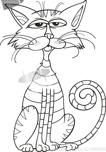 Image of Sitting Cat for coloring book