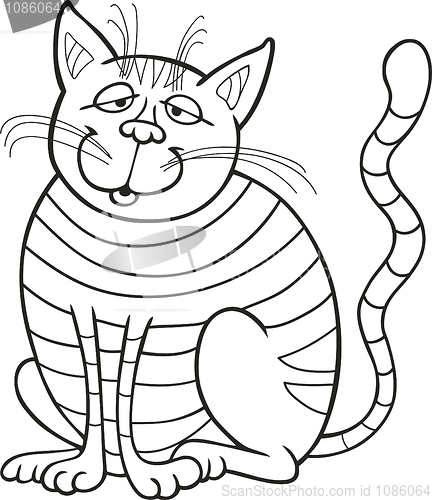 Image of Smiling Cat for coloring book