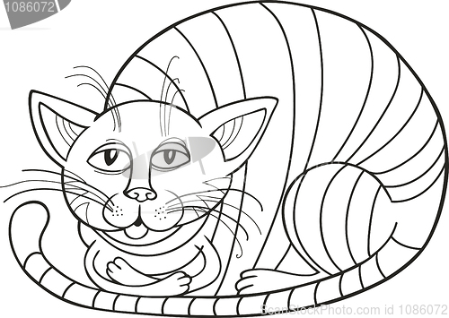 Image of Sleepy Cat for coloring book