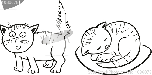 Image of Cute little Cats for coloring book