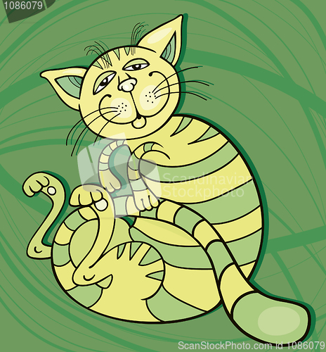 Image of Happy Green Cat