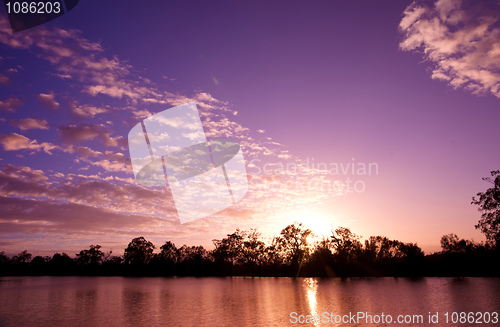 Image of sunset on the  murray river